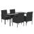 Set mobilier de grădină cu perne, 5 piese, negru, poliratan GartenMobel Dekor