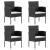 Set mobilier de grădină cu perne, 5 piese, negru, poliratan GartenMobel Dekor