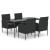 Set mobilier de grădină cu perne, 5 piese, negru, poliratan GartenMobel Dekor