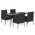 Set mobilier de grădină cu perne, 5 piese, negru, poliratan GartenMobel Dekor