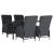 Set mobilier de grădină, 5 piese, gri închis, poliratan GartenMobel Dekor