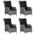 Set mobilier de grădină, 5 piese, gri deschis, poliratan GartenMobel Dekor