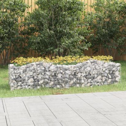 Strat înălțat cu gabion arcuit, 200x50x50 cm, fier galvanizat GartenMobel Dekor