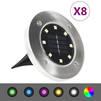 Lămpi solare pentru sol, 8 buc., cu LED-uri RGB, colorate GartenMobel Dekor