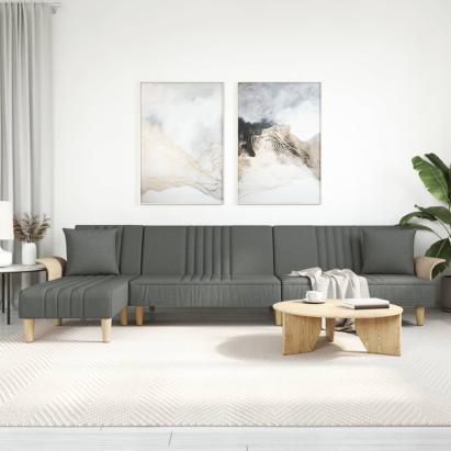 Canapea extensibilă în formă de L gri 279x140x70 cm textil GartenMobel Dekor