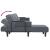 Canapea extensibilă în formă de L gri 260x140x70 cm catifea GartenMobel Dekor