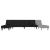 Canapea extensibilă în formă de L negru 255x140x70 cm catifea GartenMobel Dekor