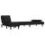 Canapea extensibilă în formă de L negru 255x140x70 cm catifea GartenMobel Dekor