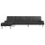 Canapea extensibilă în formă de L negru 255x140x70 cm piele eco GartenMobel Dekor