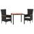 Set mobilier de grădină cu perne, 3 piese, negru, poliratan GartenMobel Dekor