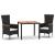 Set mobilier de grădină cu perne, 3 piese, negru, poliratan GartenMobel Dekor