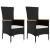 Set mobilier de grădină cu perne, 3 piese, negru, poliratan GartenMobel Dekor