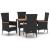 Set mobilier de grădină cu perne, 5 piese, negru, poliratan GartenMobel Dekor