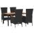 Set mobilier de grădină cu perne, 5 piese, negru, poliratan GartenMobel Dekor