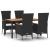Set mobilier de grădină cu perne, 5 piese, negru, poliratan GartenMobel Dekor