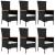Set mobilier de grădină cu perne, 7 piese, negru, poliratan GartenMobel Dekor
