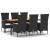 Set mobilier de grădină cu perne, 7 piese, negru, poliratan GartenMobel Dekor