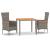 Set mobilier de grădină cu perne, 3 piese, gri, poliratan GartenMobel Dekor
