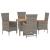Set mobilier de grădină cu perne, 5 piese, gri, poliratan GartenMobel Dekor