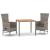 Set mobilier de grădină cu perne, 3 piese, gri, poliratan GartenMobel Dekor