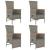 Set mobilier de grădină cu perne, 5 piese, gri, poliratan GartenMobel Dekor