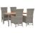 Set mobilier de grădină cu perne, 5 piese, gri, poliratan GartenMobel Dekor