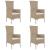 Set mobilier de grădină cu perne, 5 piese, bej, poliratan GartenMobel Dekor