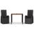 Set mobilier de grădină cu perne, 3 piese, negru, poliratan GartenMobel Dekor