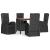 Set mobilier de grădină cu perne, 5 piese, negru, poliratan GartenMobel Dekor