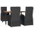 Set mobilier de grădină cu perne, 5 piese, negru, poliratan GartenMobel Dekor