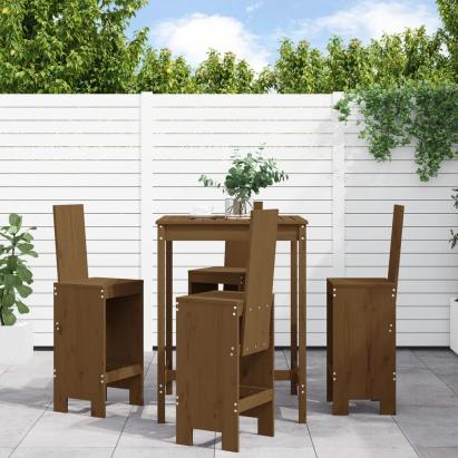 Set mobilier bar de grădină, 5 piese, maro miere lemn masiv pin GartenMobel Dekor