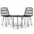 Set mobilier de grădină, 3 piese, negru, poliratan GartenMobel Dekor