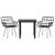 Set mobilier de grădină, 3 piese, negru, poliratan GartenMobel Dekor
