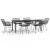 Set mobilier de grădină, 7 piese, negru, poliratan GartenMobel Dekor