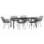 Set mobilier de grădină, 7 piese, negru, poliratan GartenMobel Dekor
