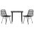 Set mobilier de grădină, 3 piese, negru, poliratan GartenMobel Dekor