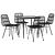 Set mobilier de grădină, 5 piese, negru, poliratan GartenMobel Dekor