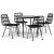 Set mobilier de grădină, 5 piese, negru, poliratan GartenMobel Dekor