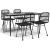 Set mobilier de grădină, 5 piese, negru, poliratan GartenMobel Dekor