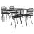 Set mobilier de grădină, 5 piese, negru, poliratan GartenMobel Dekor