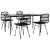 Set mobilier de grădină, 5 piese, negru, poliratan GartenMobel Dekor