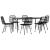 Set mobilier de grădină, 7 piese, negru, poliratan GartenMobel Dekor