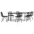 Set mobilier de grădină, 7 piese, negru, poliratan GartenMobel Dekor