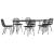 Set mobilier de grădină, 7 piese, negru, poliratan GartenMobel Dekor