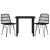 Set mobilier de grădină, 3 piese, negru, poliratan GartenMobel Dekor