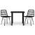 Set mobilier de grădină, 3 piese, negru, poliratan GartenMobel Dekor