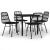 Set mobilier de grădină, 5 piese, negru, poliratan GartenMobel Dekor
