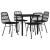 Set mobilier de grădină, 5 piese, negru, poliratan GartenMobel Dekor