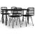 Set mobilier de grădină, 5 piese, negru, poliratan GartenMobel Dekor