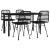 Set mobilier de grădină, 5 piese, negru, poliratan GartenMobel Dekor
